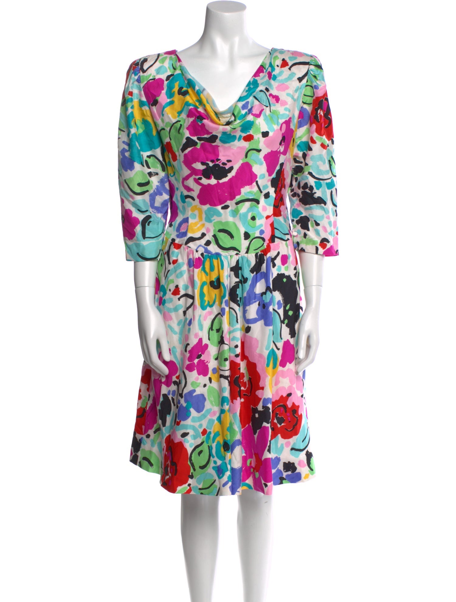 Pauline Trigere Printed Mini Dress