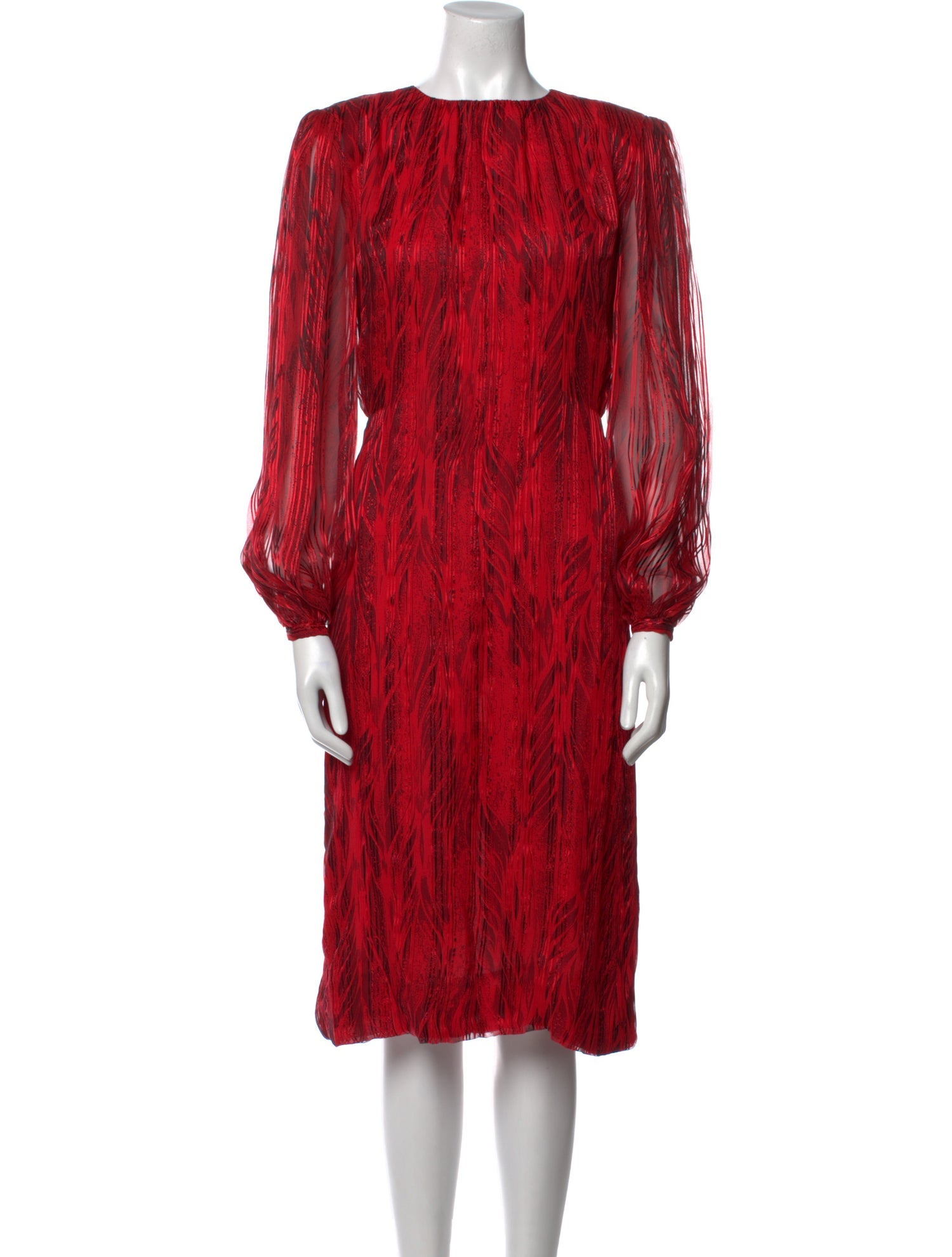 Pauline Trigere Printed Midi Length Dress