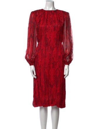 Pauline Trigere Printed Midi Length Dress