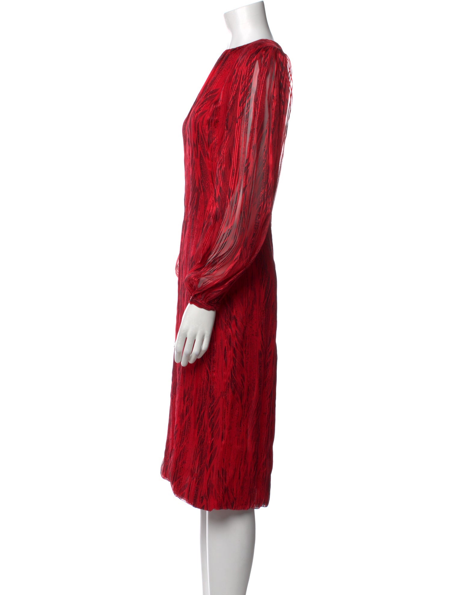 Pauline Trigere Printed Midi Length Dress