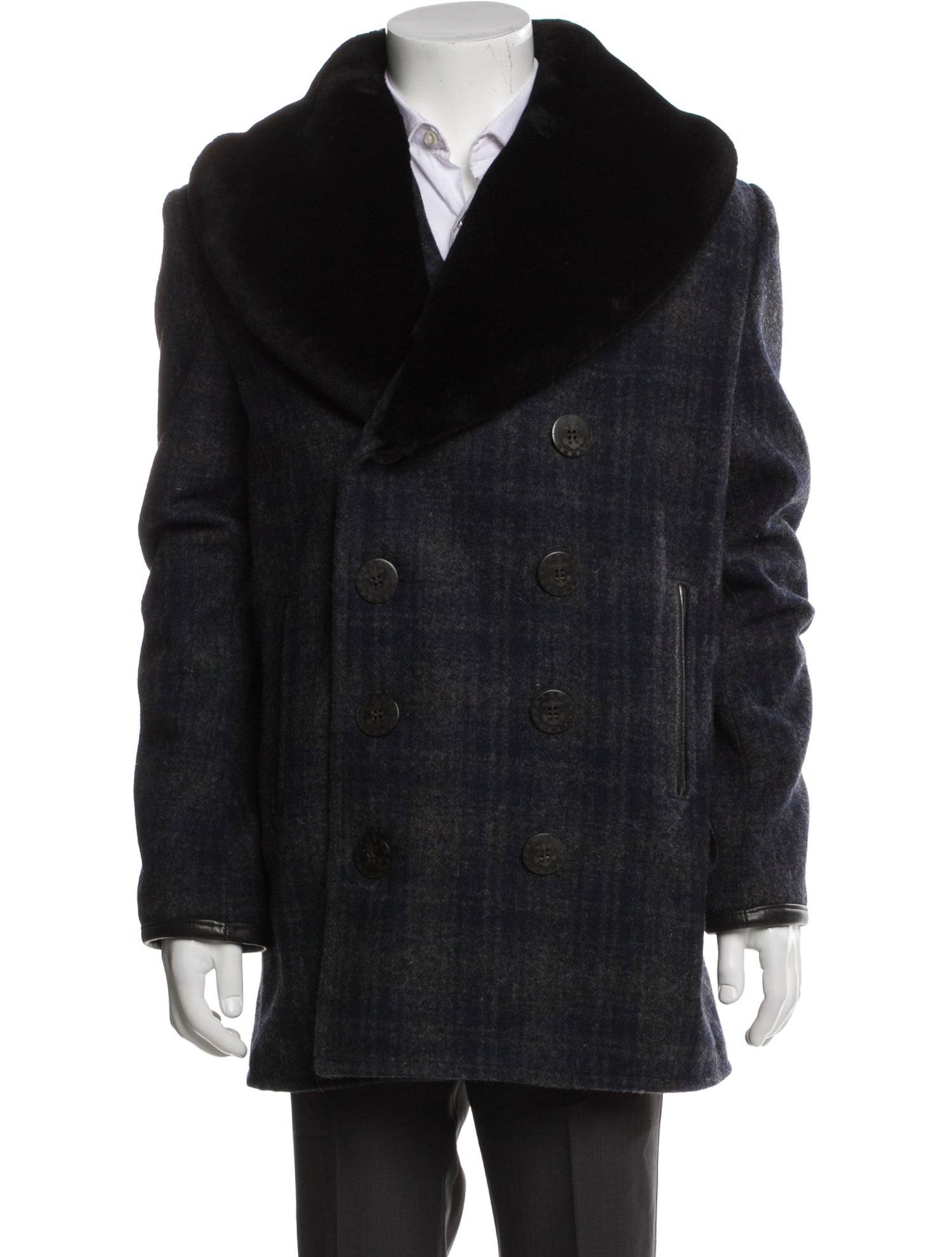 Perfecto Brand by Schott NYC Wool Plaid Print Peacoat w/ Tags