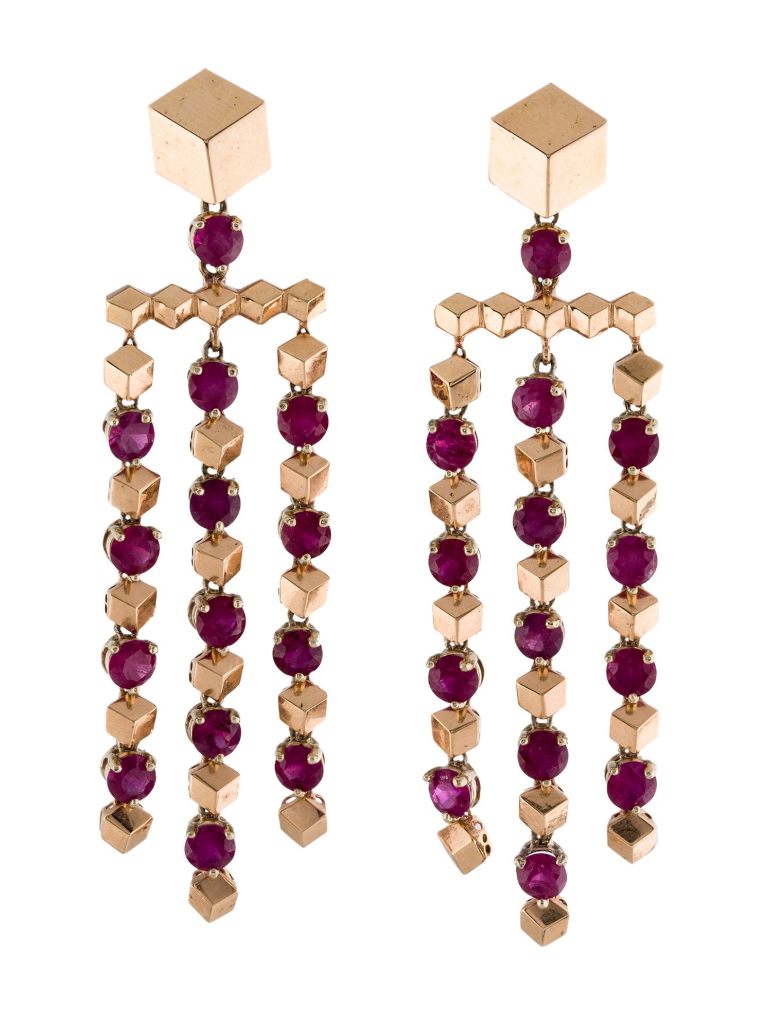 Paolo Costagli 18K 7.72ctw Ruby Drop Earrings