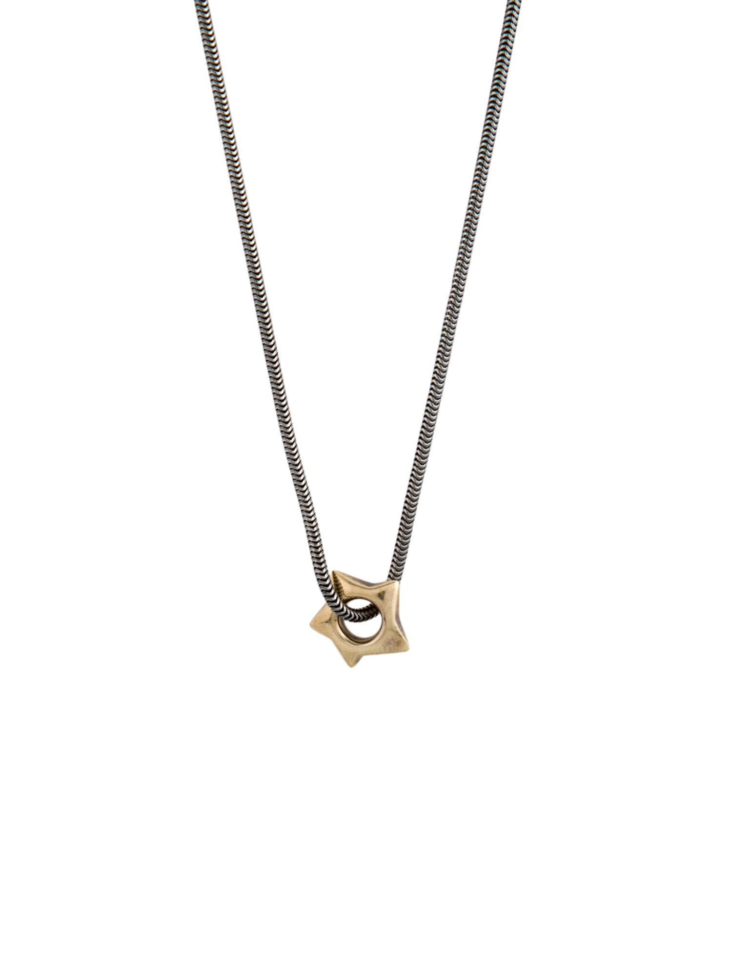 Pedro Boregaard Two-Tone Star Pendant Chain Necklace