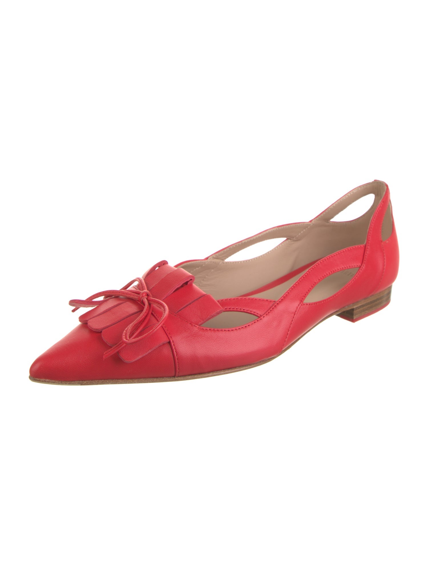 Paula Cademartori Leather Lasercut Accents Ballet Flats