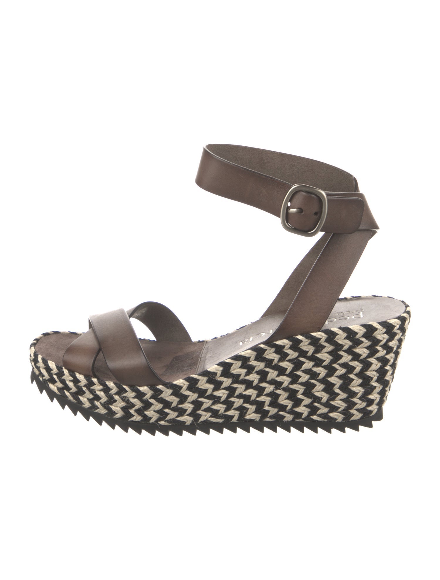 Pedro Garcia Leather Striped Slingback Sandals Black Sandals, Shoes