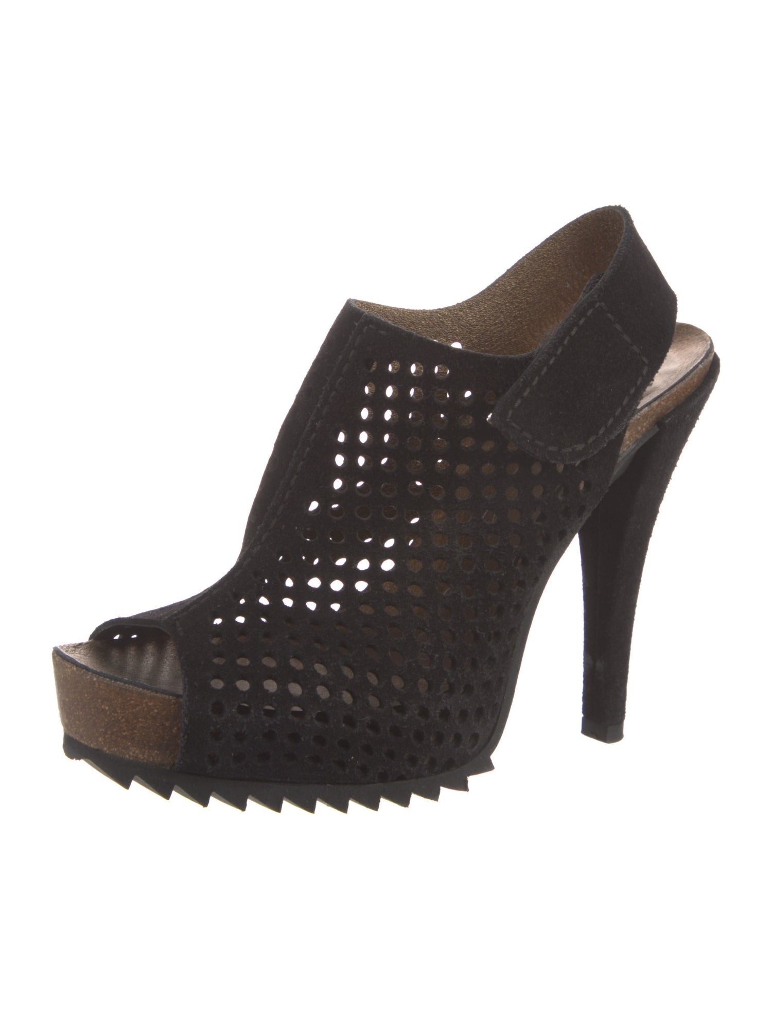 Pedro Garcia Suede Eyelet Trim Slingback Pumps