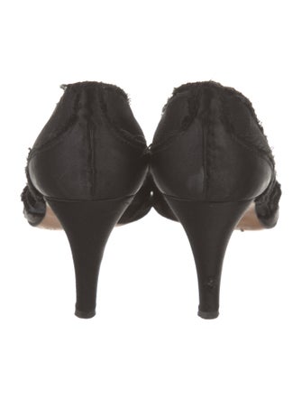 Pedro Garcia Satin Crystal Embellishments D'Orsay Pumps