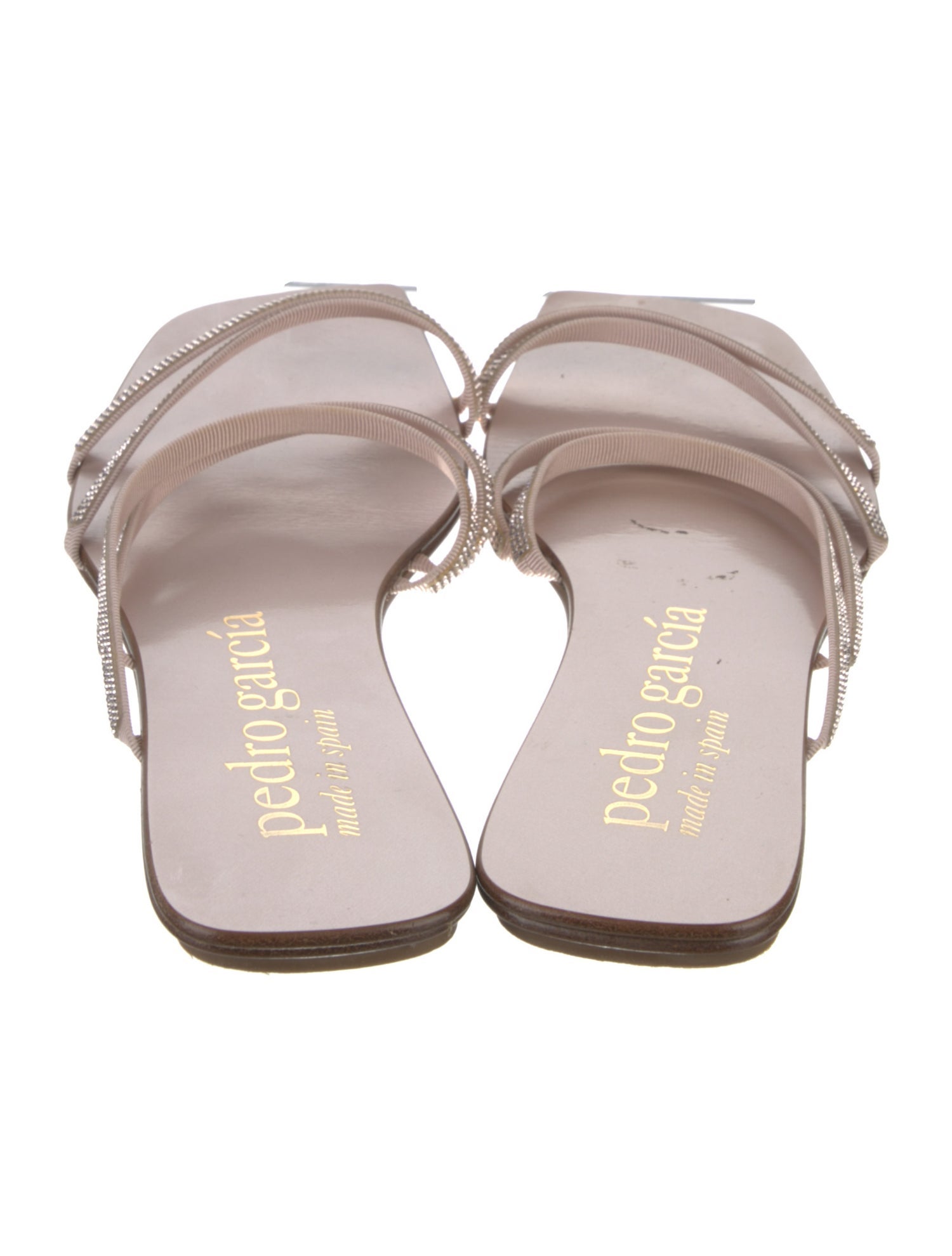 Pedro Garcia Leather Crystal Embellishments Slides