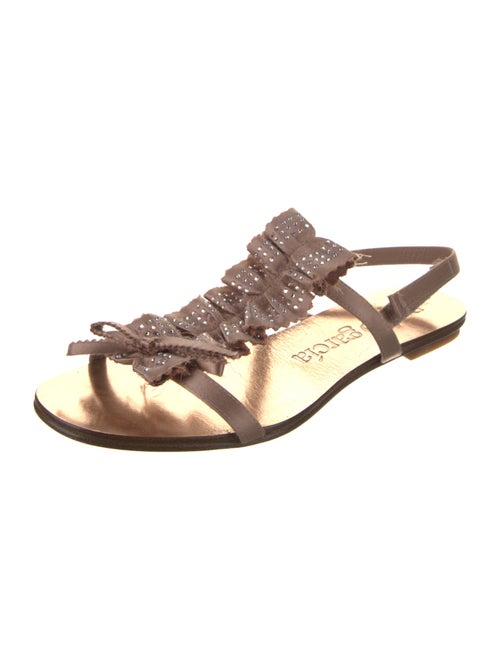 Pedro Garcia Satin Crystal Embellishments Slides