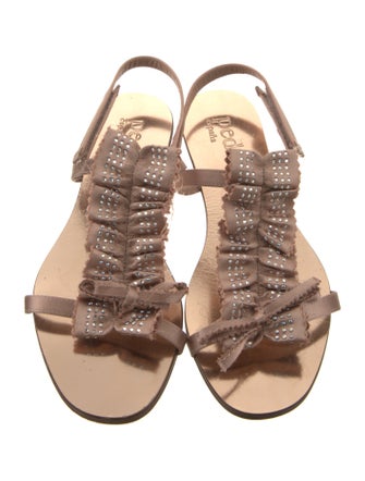 Pedro Garcia Satin Crystal Embellishments Slides