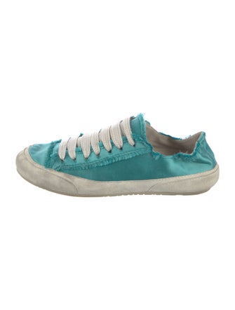 Pedro Garcia Satin Raw-Edge Trim Sneakers