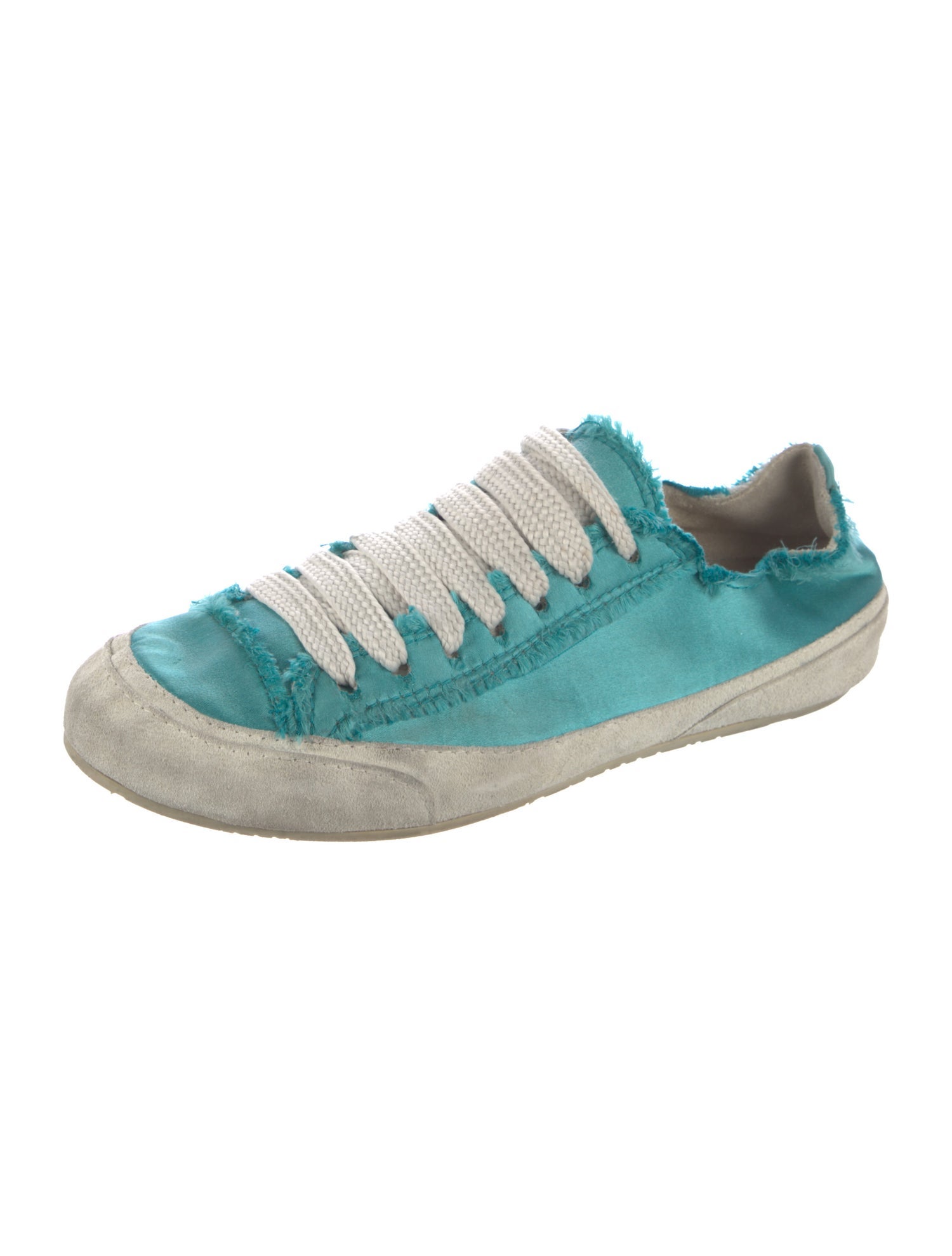 Pedro Garcia Satin Raw-Edge Trim Sneakers