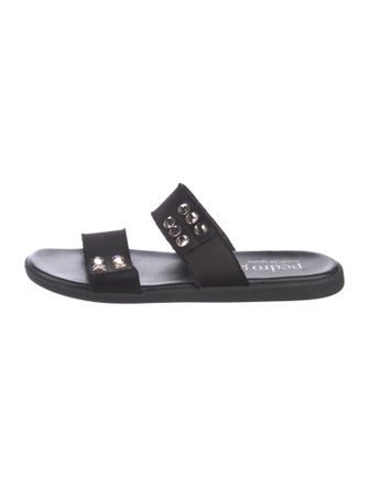 Pedro Garcia Suede Crystal Embellishments Slides