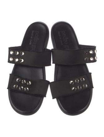 Pedro Garcia Suede Crystal Embellishments Slides