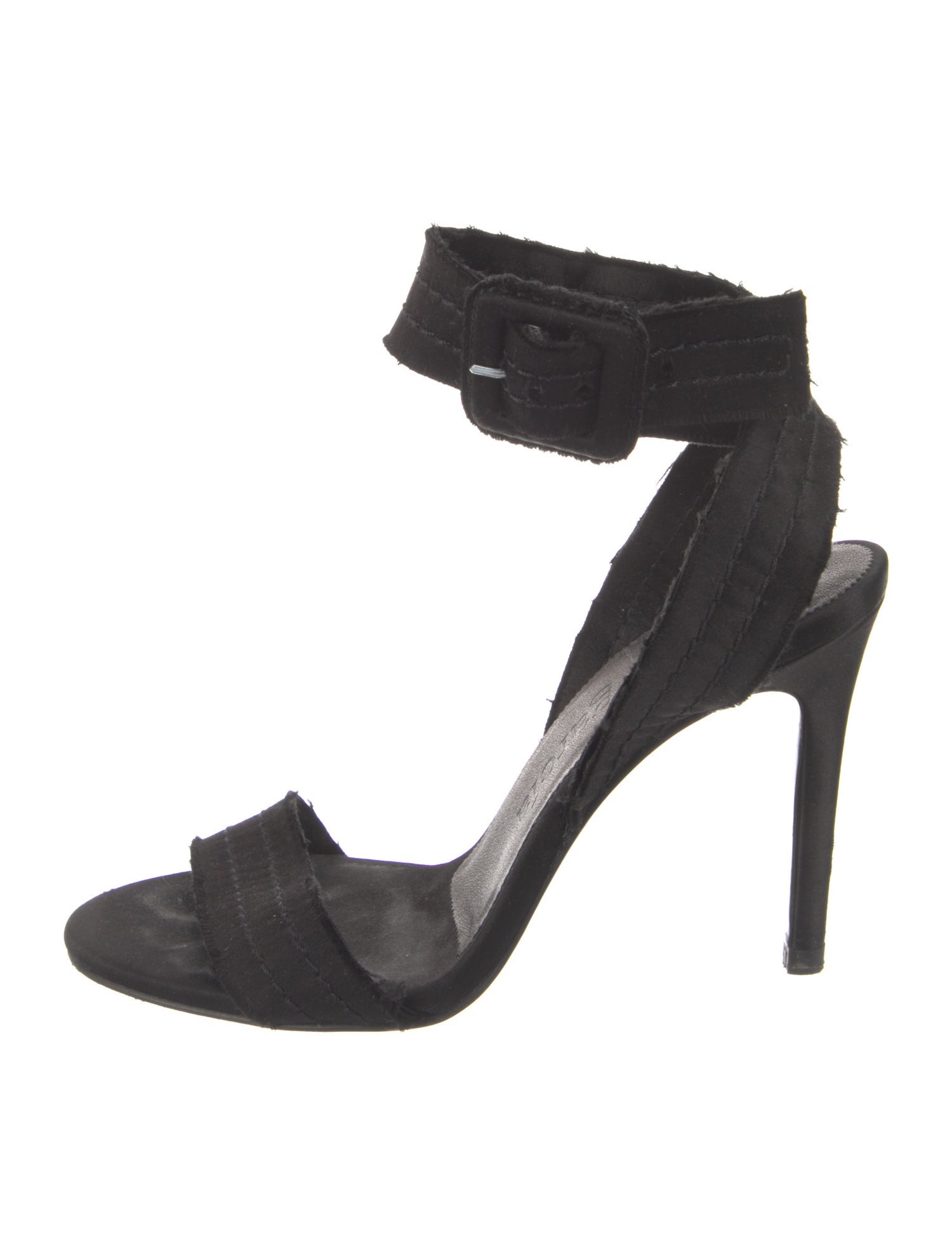 Pedro Garcia Satin Raw-Edge Trim Sandals