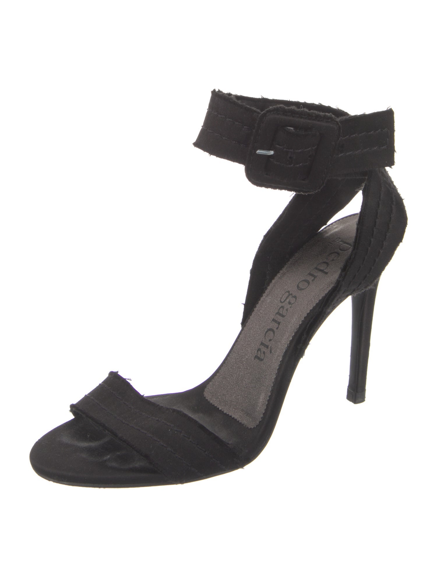 Pedro Garcia Satin Raw-Edge Trim Sandals