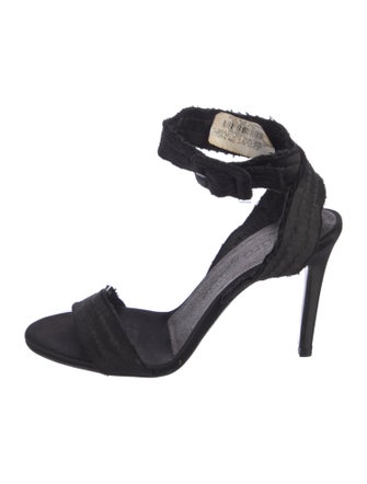 Pedro Garcia Satin Raw-Edge Trim Sandals