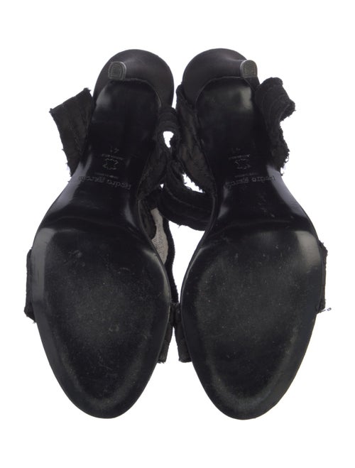 Pedro Garcia Satin Raw-Edge Trim Sandals