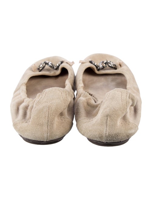 Pedro Garcia Suede Crystal Embellishments Ballet Flats