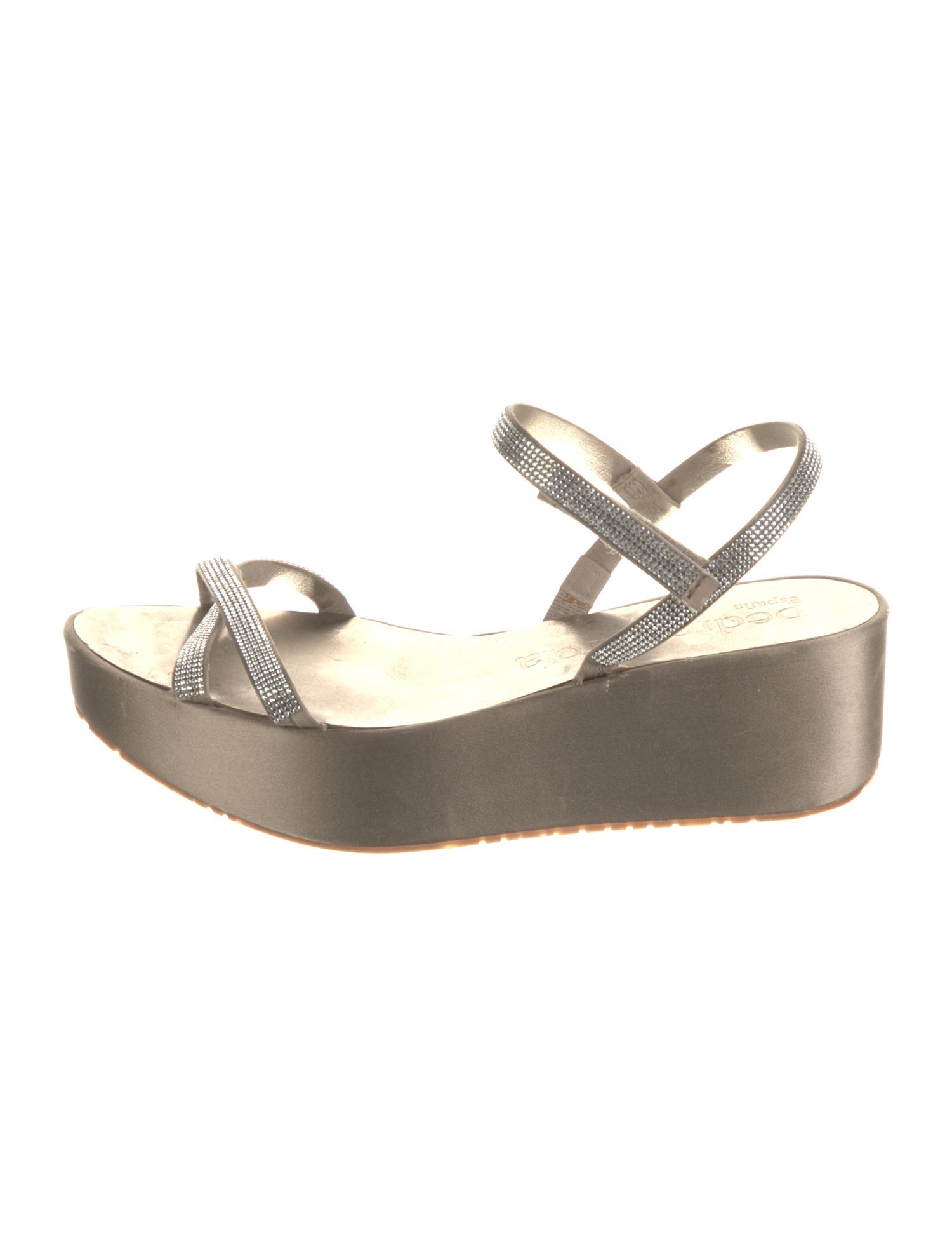 Pedro Garcia Satin Crystal Embellishments Sandals