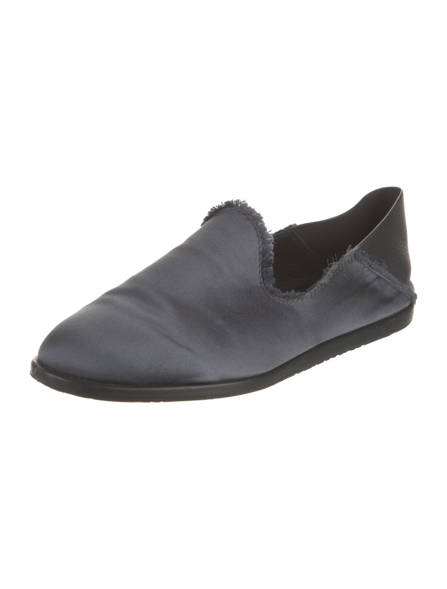 Pedro Garcia Satin Raw-Edge Trim Loafers