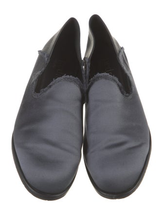 Pedro Garcia Satin Raw-Edge Trim Loafers