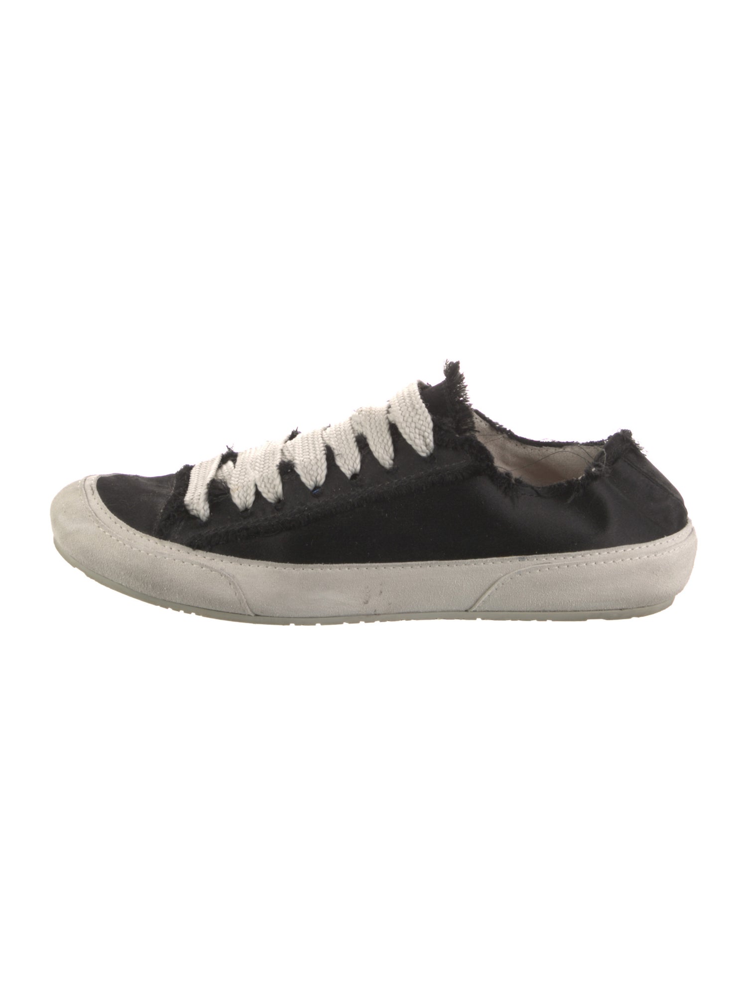 Pedro Garcia Satin Raw-Edge Trim Sneakers