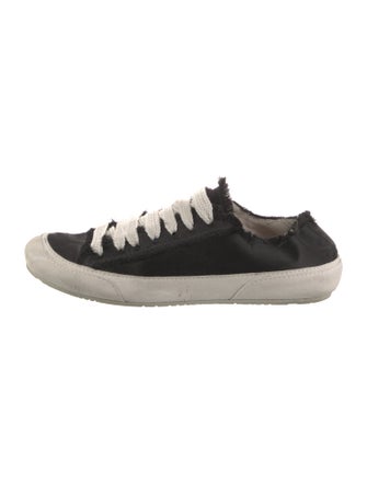 Pedro Garcia Satin Raw-Edge Trim Sneakers