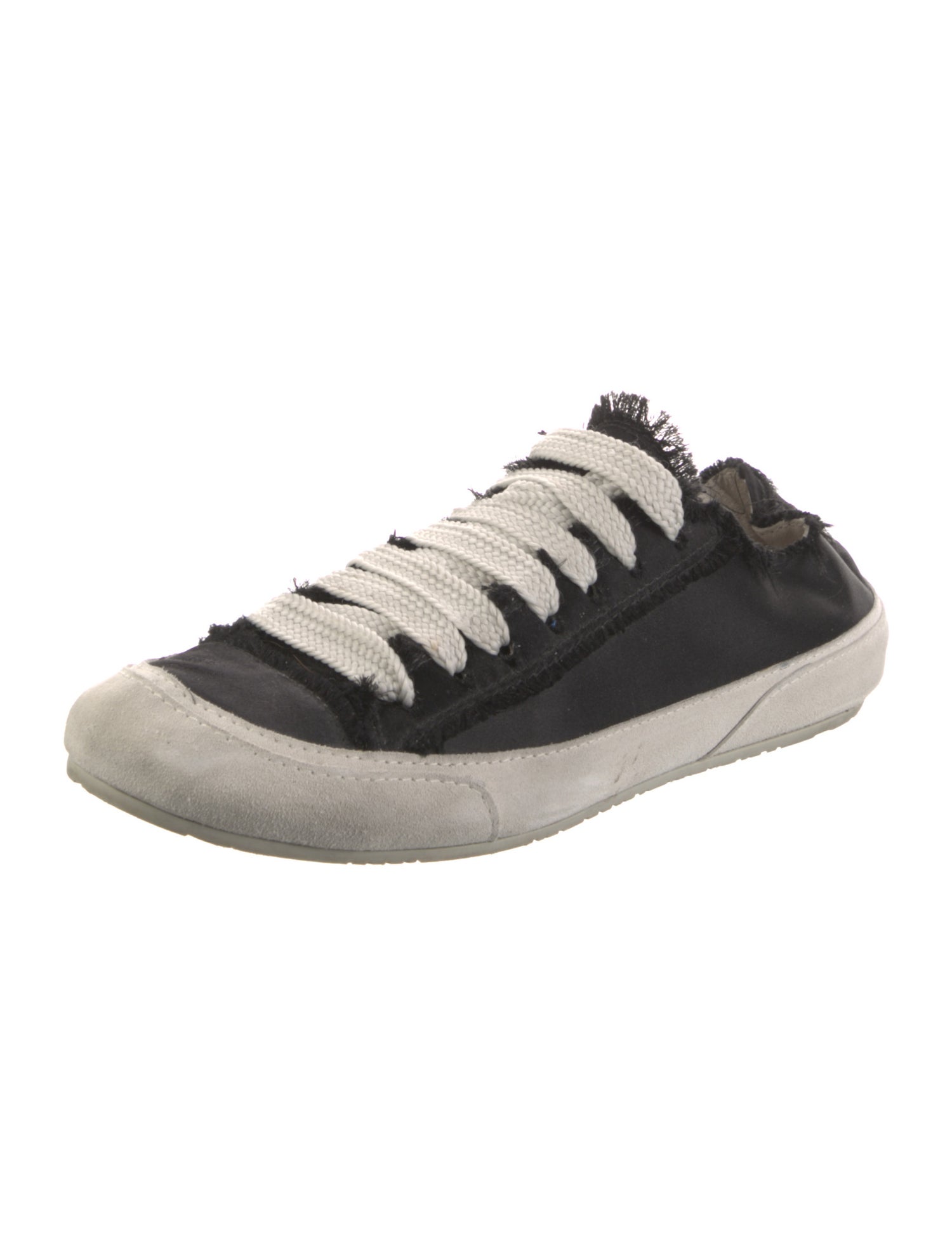 Pedro Garcia Satin Raw-Edge Trim Sneakers