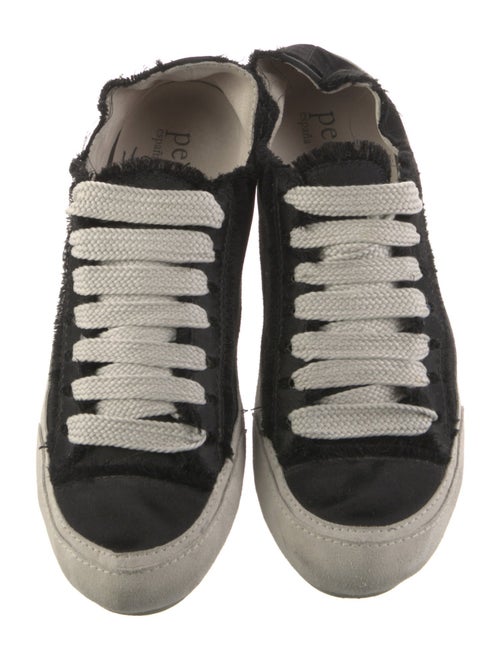 Pedro Garcia Satin Raw-Edge Trim Sneakers