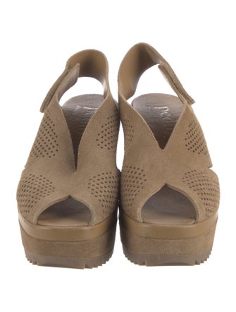 Pedro Garcia Suede Lasercut Accents Slingback Sandals