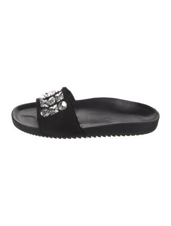 Pedro Garcia Satin Crystal Embellishments Slides