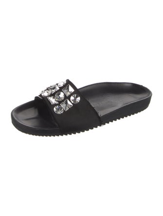 Pedro Garcia Satin Crystal Embellishments Slides