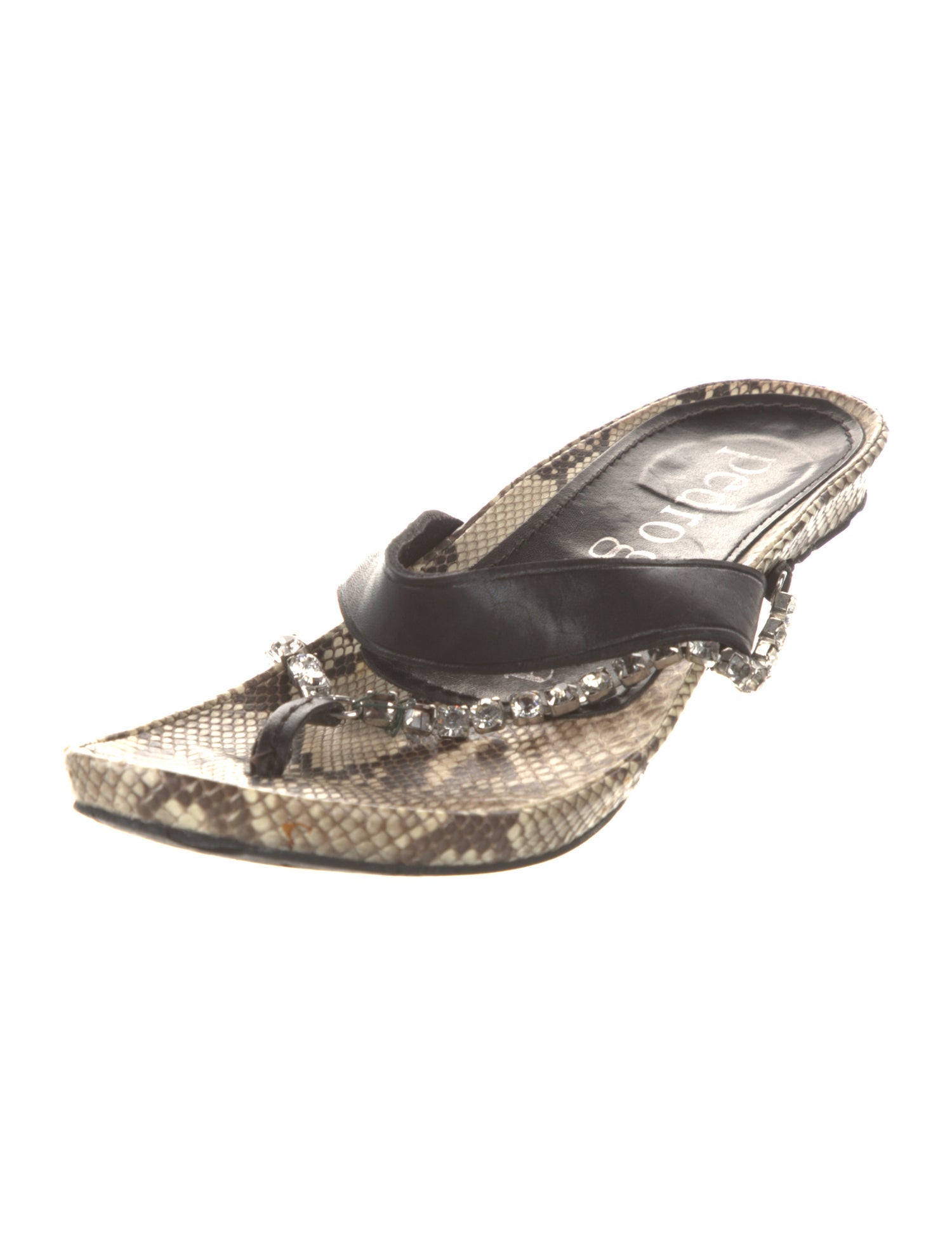 Pedro Garcia Leather Animal Print Slides