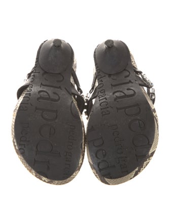 Pedro Garcia Leather Animal Print Slides