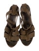 Pedro Garcia Suede Cutout Accent T-Strap Sandals