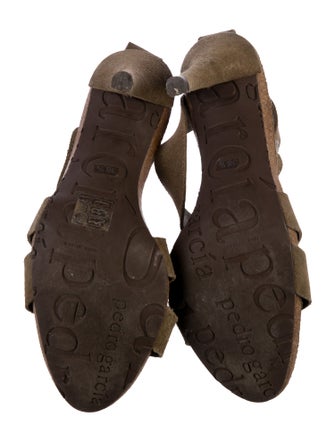Pedro Garcia Suede Cutout Accent T-Strap Sandals