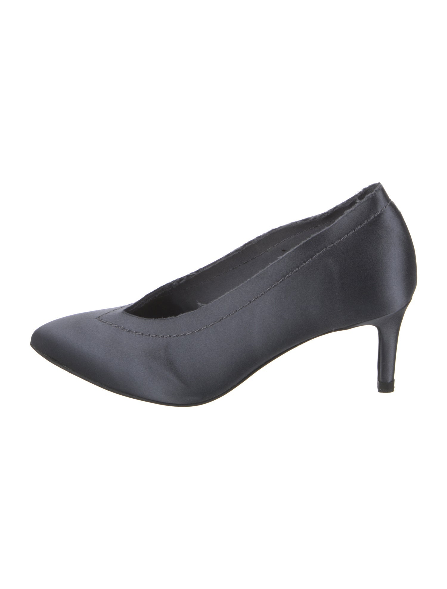 Pedro Garcia Satin Raw-Edge Trim Pumps