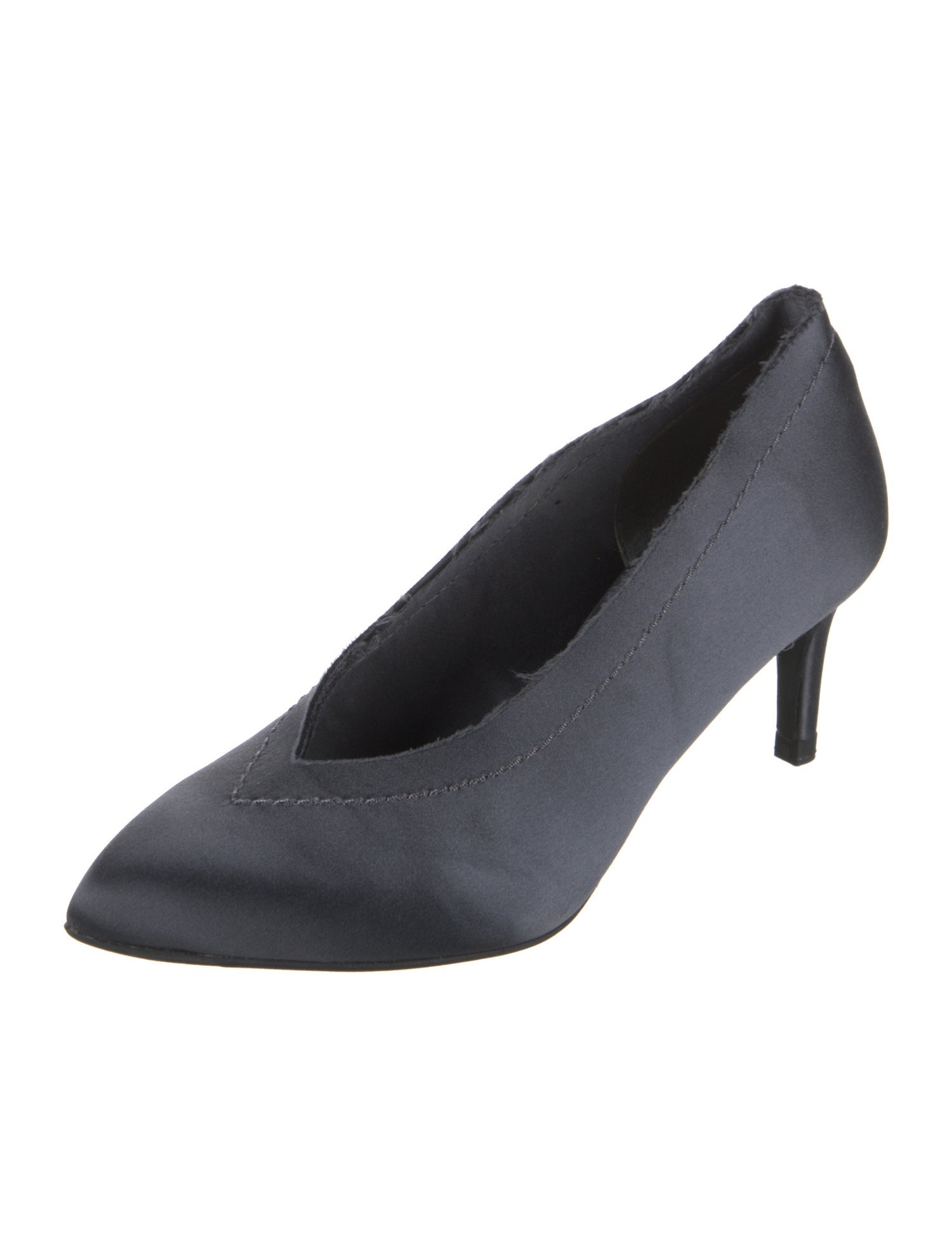 Pedro Garcia Satin Raw-Edge Trim Pumps