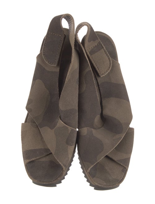 Pedro Garcia Suede Camouflage Print Slingback Pumps