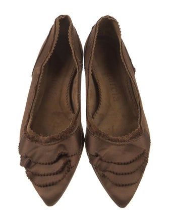 Pedro Garcia Satin Ruffle Embellishment Flats
