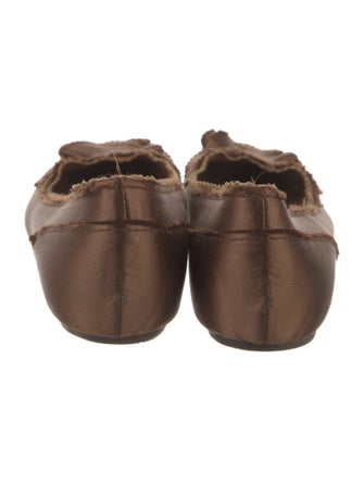 Pedro Garcia Satin Ruffle Embellishment Flats