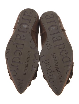 Pedro Garcia Satin Ruffle Embellishment Flats