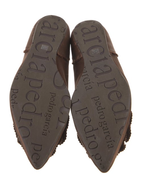 Pedro Garcia Satin Ruffle Embellishment Flats