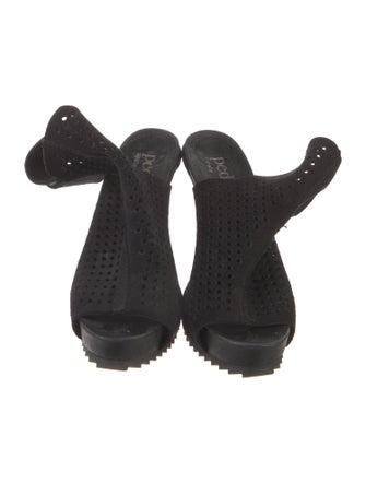 Pedro Garcia Suede Lasercut Accents Slingback Sandals