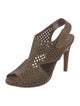 Pedro Garcia Suede Lasercut Accents Slingback Sandals