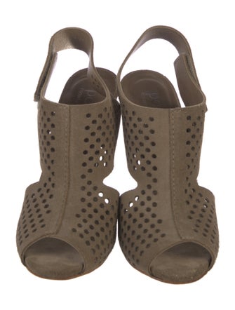 Pedro Garcia Suede Lasercut Accents Slingback Sandals