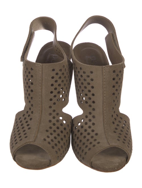 Pedro Garcia Suede Lasercut Accents Slingback Sandals