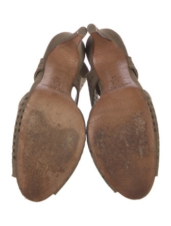 Pedro Garcia Suede Lasercut Accents Slingback Sandals