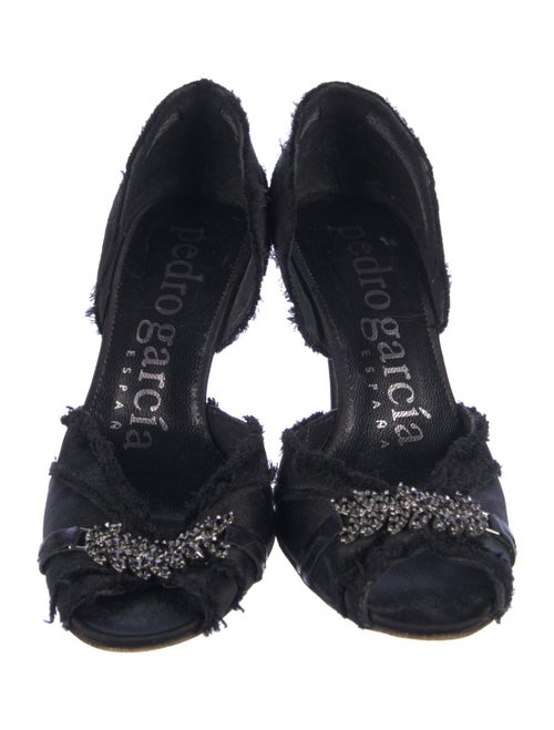 Pedro Garcia Satin Crystal Embellishments D'Orsay Pumps